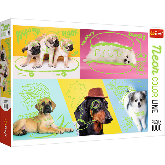 1000 Piece Jigsaw Puzzle, Far Out Dogs, Silly Pets, Puppies, Baby Animals, Pugs, Pomeranians, Adult Puzzles, Trefl 10578 Bridge Toys - Premium Jigsaw Puzzles