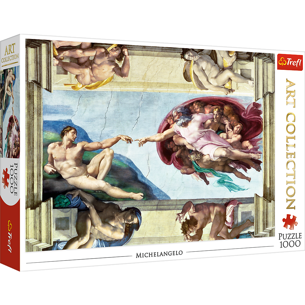 1000 Piece Jigsaw Puzzles Art Collection, The Creation of Adam by Michelangelo, Sistine Chapel, Art Puzzles, Adult Puzzles, Trefl 10590 Bridge Toys - Premium Jigsaw Puzzles