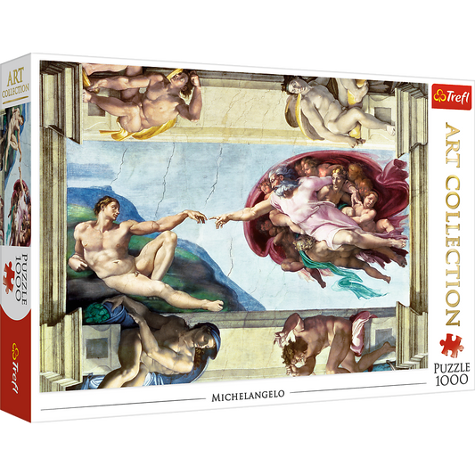 1000 Piece Jigsaw Puzzles Art Collection, The Creation of Adam by Michelangelo, Sistine Chapel, Art Puzzles, Adult Puzzles, Trefl 10590 Bridge Toys - Premium Jigsaw Puzzles