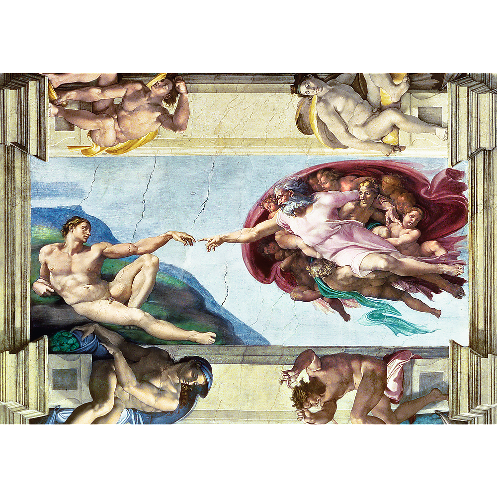 1000 Piece Jigsaw Puzzles Art Collection, The Creation of Adam by Michelangelo, Sistine Chapel, Art Puzzles, Adult Puzzles, Trefl 10590 Bridge Toys - Premium Jigsaw Puzzles