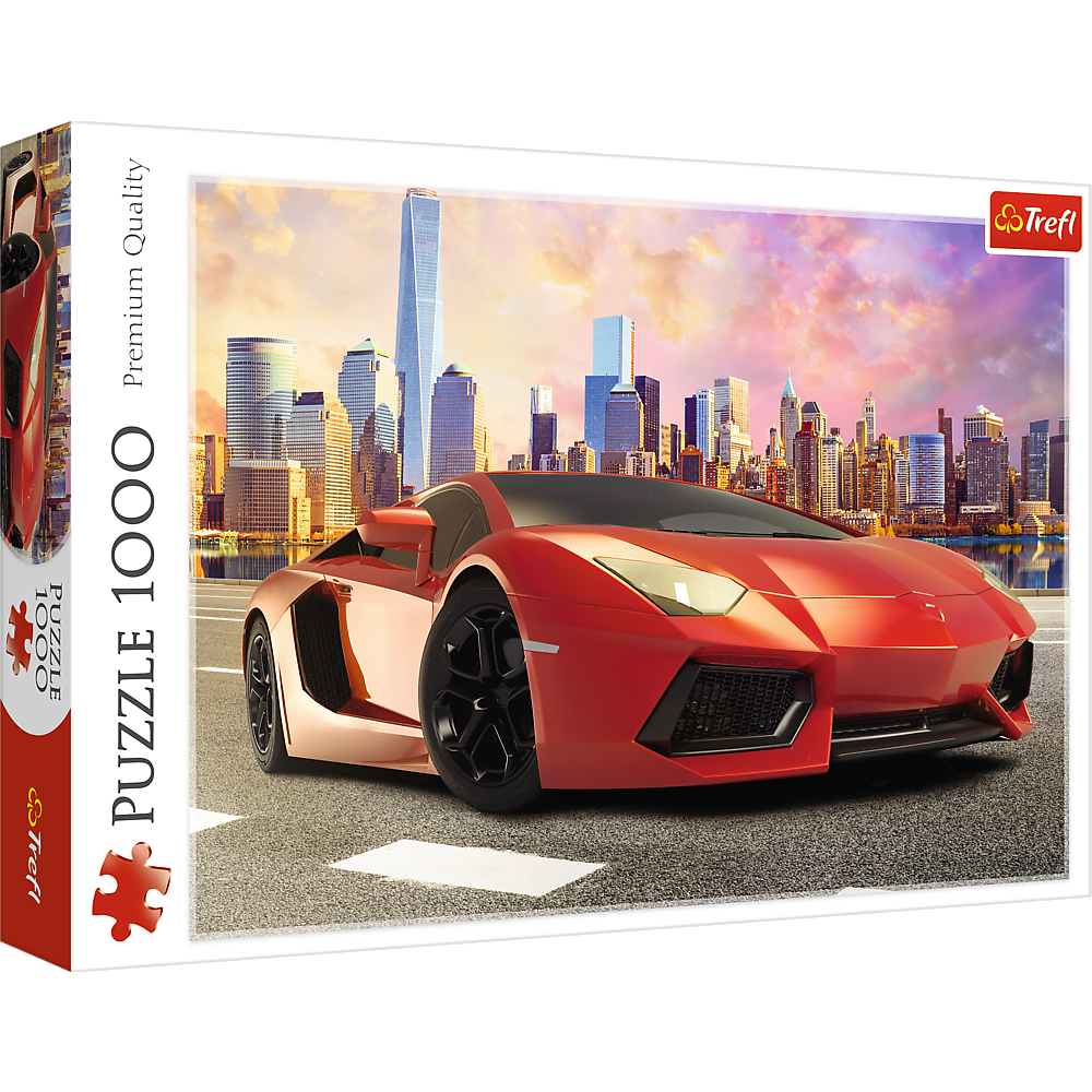 1000 Piece Jigsaw Puzzles - Sunset ride, fast car, Moto puzzle, Adult Puzzle, Trefl 10601 Bridge Toys - Premium Jigsaw Puzzles