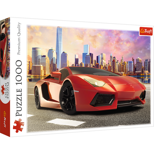1000 Piece Jigsaw Puzzles - Sunset ride, fast car, Moto puzzle, Adult Puzzle, Trefl 10601 Bridge Toys - Premium Jigsaw Puzzles