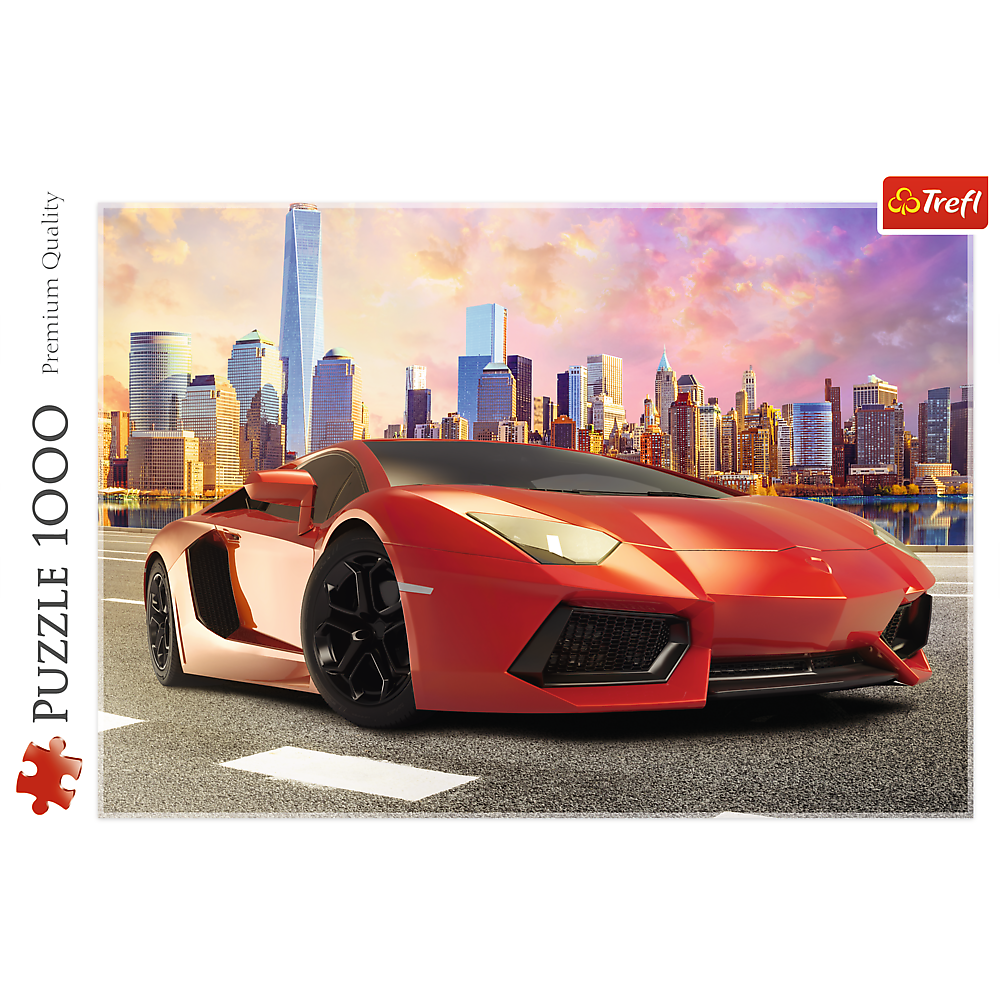 1000 Piece Jigsaw Puzzles - Sunset ride, fast car, Moto puzzle, Adult Puzzle, Trefl 10601 Bridge Toys - Premium Jigsaw Puzzles