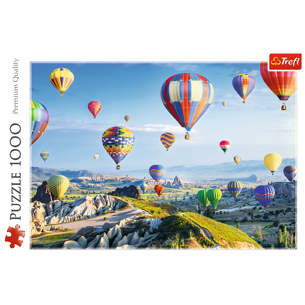 1000 Piece Jigsaw Puzzles, View of Cappadocia, Turkey, Hot Air Balloons, Beautiful Landscape Puzzles, Adult Puzzles, Trefl 10613 Bridge Toys - Premium Jigsaw Puzzles