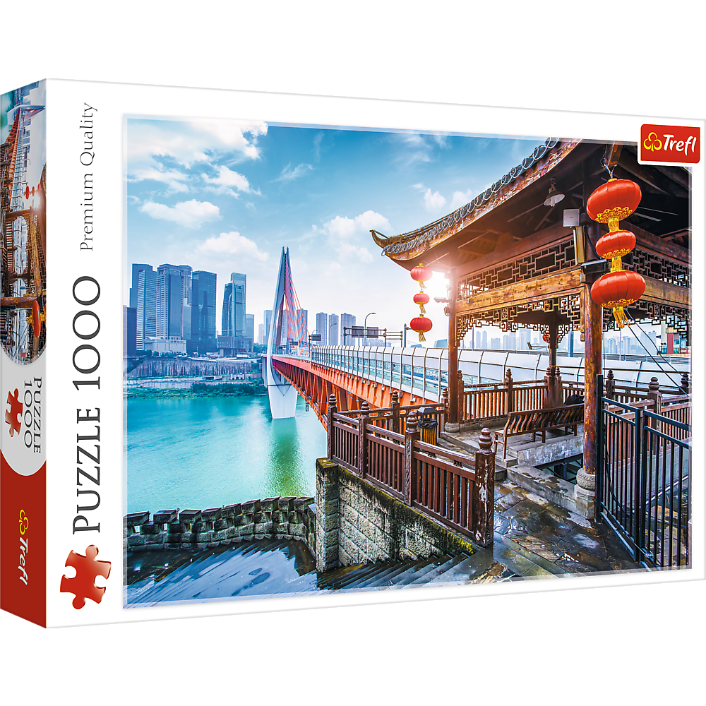 1000 Piece Jigsaw Puzzles, Chongqing, China, Cityscape puzzle, Temple, Modern and Traditional China, Adult Puzzle, Trefl 10721 Bridge Toys - Premium Jigsaw Puzzles