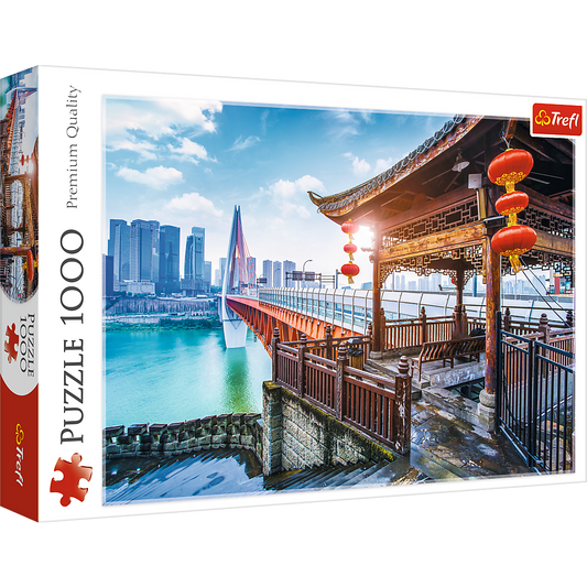 1000 Piece Jigsaw Puzzles, Chongqing, China, Cityscape puzzle, Temple, Modern and Traditional China, Adult Puzzle, Trefl 10721 Bridge Toys - Premium Jigsaw Puzzles