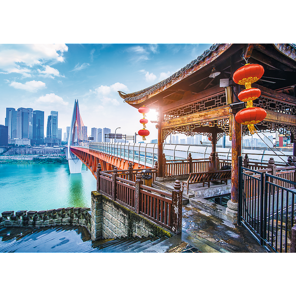 1000 Piece Jigsaw Puzzles, Chongqing, China, Cityscape puzzle, Temple, Modern and Traditional China, Adult Puzzle, Trefl 10721 Bridge Toys - Premium Jigsaw Puzzles