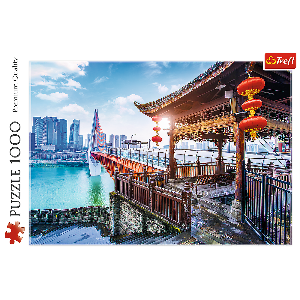 1000 Piece Jigsaw Puzzles, Chongqing, China, Cityscape puzzle, Temple, Modern and Traditional China, Adult Puzzle, Trefl 10721 Bridge Toys - Premium Jigsaw Puzzles