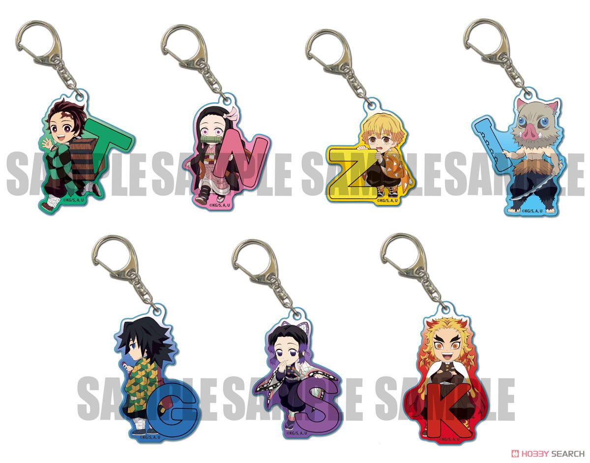 Demon Slayer Kimetsu No Yaiba Trading Acrylic Key Ring Alphabet Ver. Blind Box (1 Blind Box) Super Anime Store