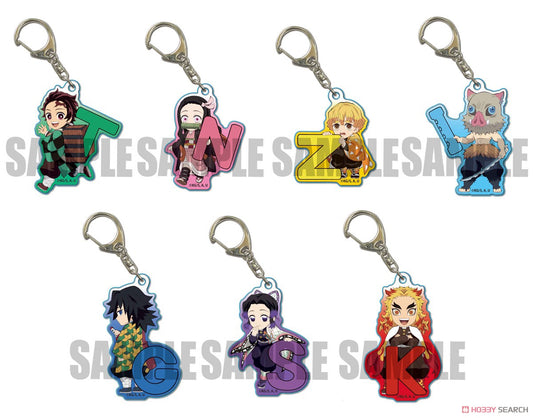 Demon Slayer Kimetsu No Yaiba Trading Acrylic Key Ring Alphabet Ver. Blind Box (1 Blind Box) Super Anime Store