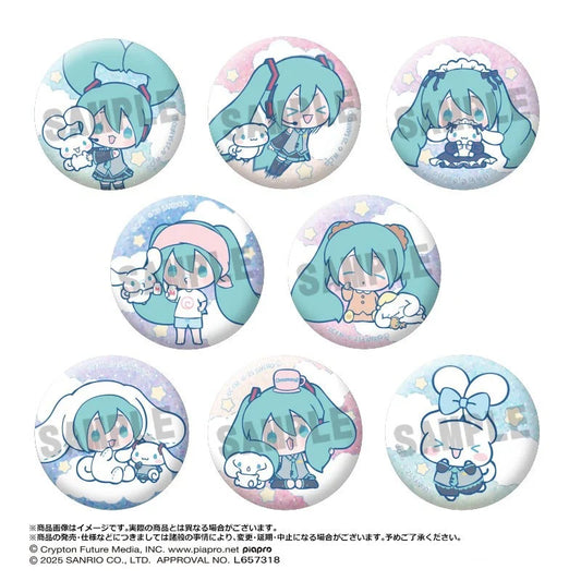 HATSUNE MIKU X CINNAMOROLL - GLITTER CAN BADGES TRADING BLIND BOX Anime Pop