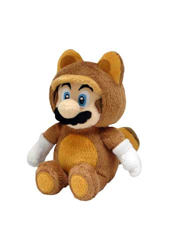 Little Buddy Super Mario Tanooki Raccoon Mario 9" Plush - Official Nintendo Super Anime Store