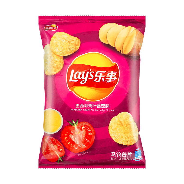 Lays Mexican Tomato Chicken Potato Chips 2.46oz - Asian Snacks Chinese Flavor Imported Crisps Super Anime Store