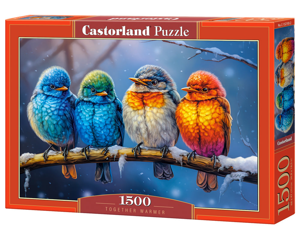 1500 Piece Jigsaw Puzzle, Together Warmer, Animal Puzzle, Colorful Birds, Adult Puzzle, Castorland C-152193-2 Bridge Toys - Premium Jigsaw Puzzles