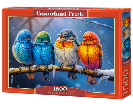 1500 Piece Jigsaw Puzzle, Together Warmer, Animal Puzzle, Colorful Birds, Adult Puzzle, Castorland C-152193-2 Bridge Toys - Premium Jigsaw Puzzles