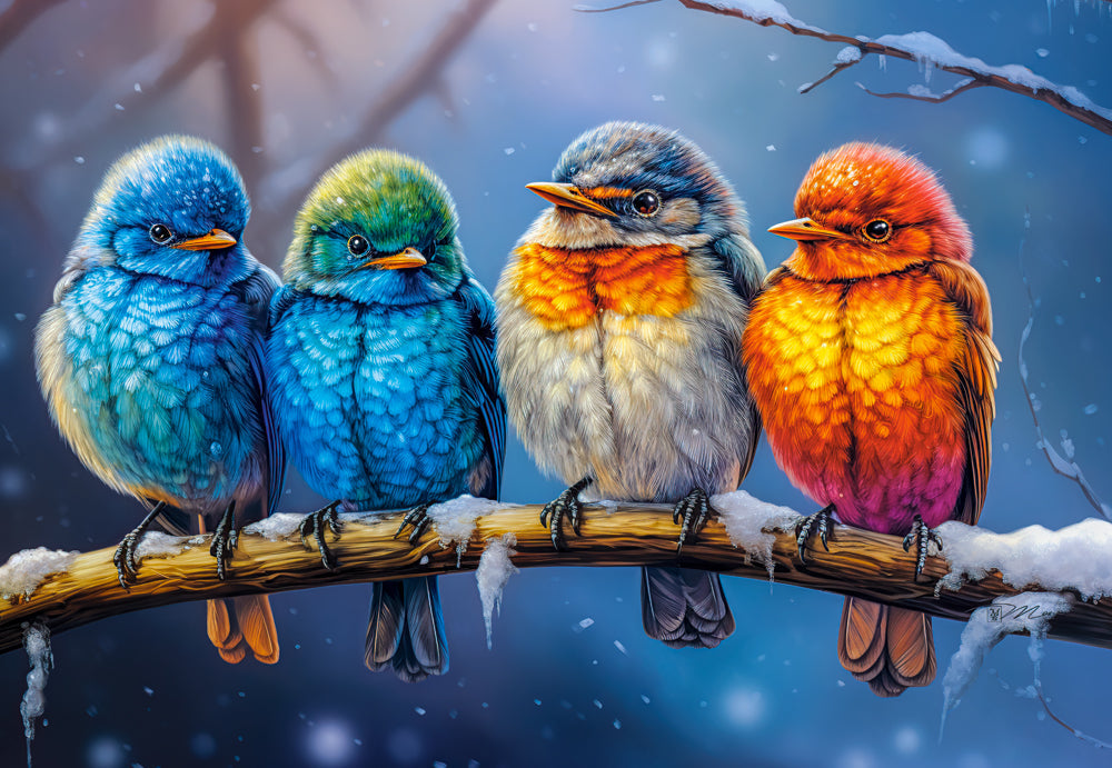 1500 Piece Jigsaw Puzzle, Together Warmer, Animal Puzzle, Colorful Birds, Adult Puzzle, Castorland C-152193-2 Bridge Toys - Premium Jigsaw Puzzles