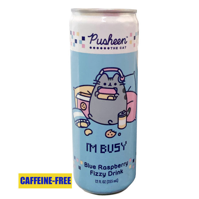 Pusheen The Cat I’m Busy Blue Raspberry Fizzy Drink (1 Can) Super Anime Store