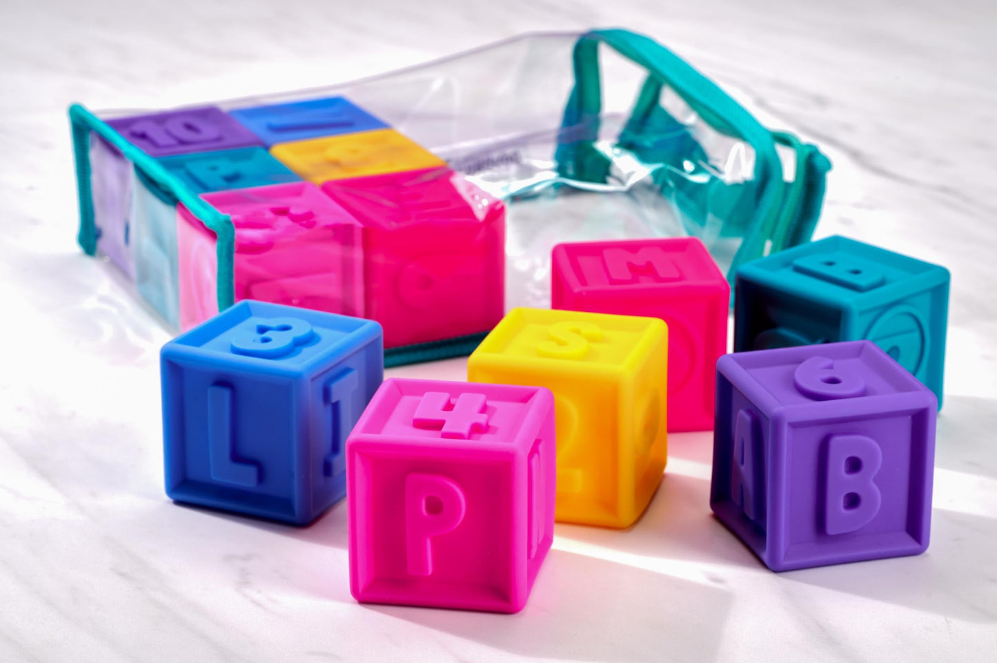 Squeeze & Stack Baby Blocks - Educational Toy with Letters, Numbers & Shapes - Puzzle Planet