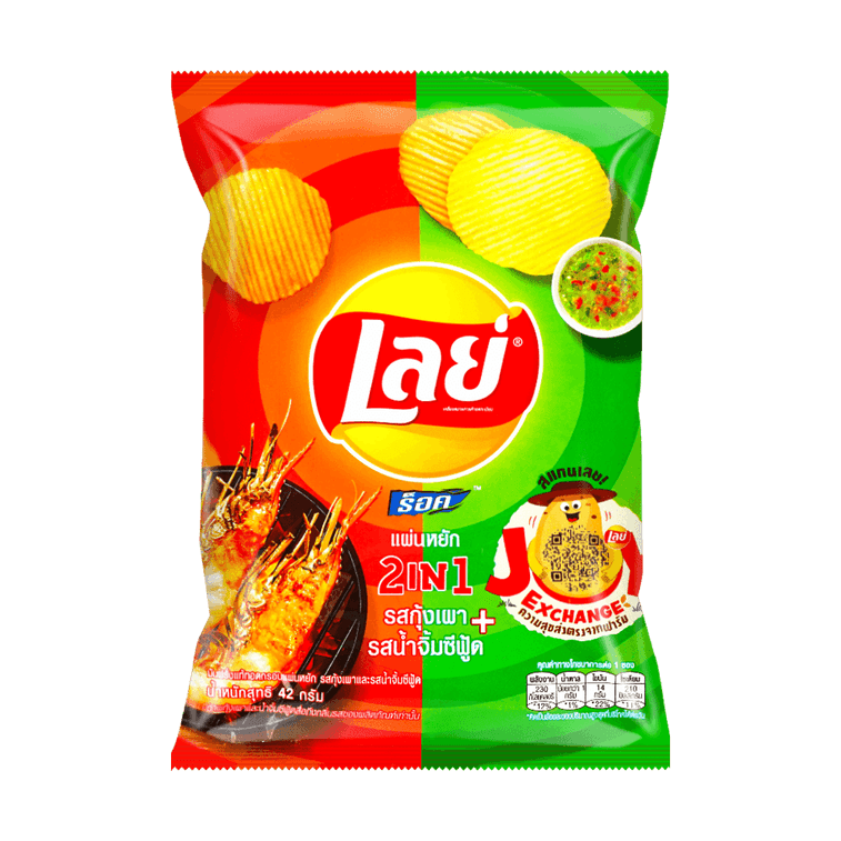 Lays 2-in-1 Mixed Potato Chips - Grilled Shrimp & Seafood, 1.4oz Super Anime Store