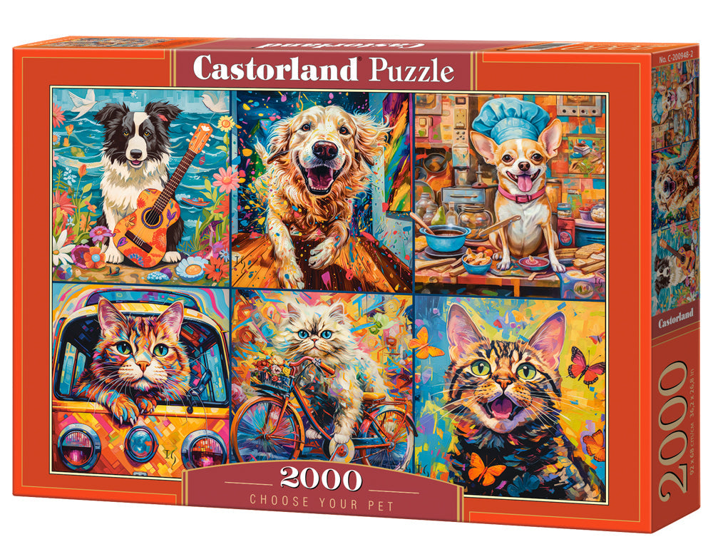 2000 Piece Jigsaw Puzzle, Choose Your Pet, Animal Jigsaw, Dog collage, Adult Puzzle, Castorland C-200948-2 Bridge Toys - Premium Jigsaw Puzzles