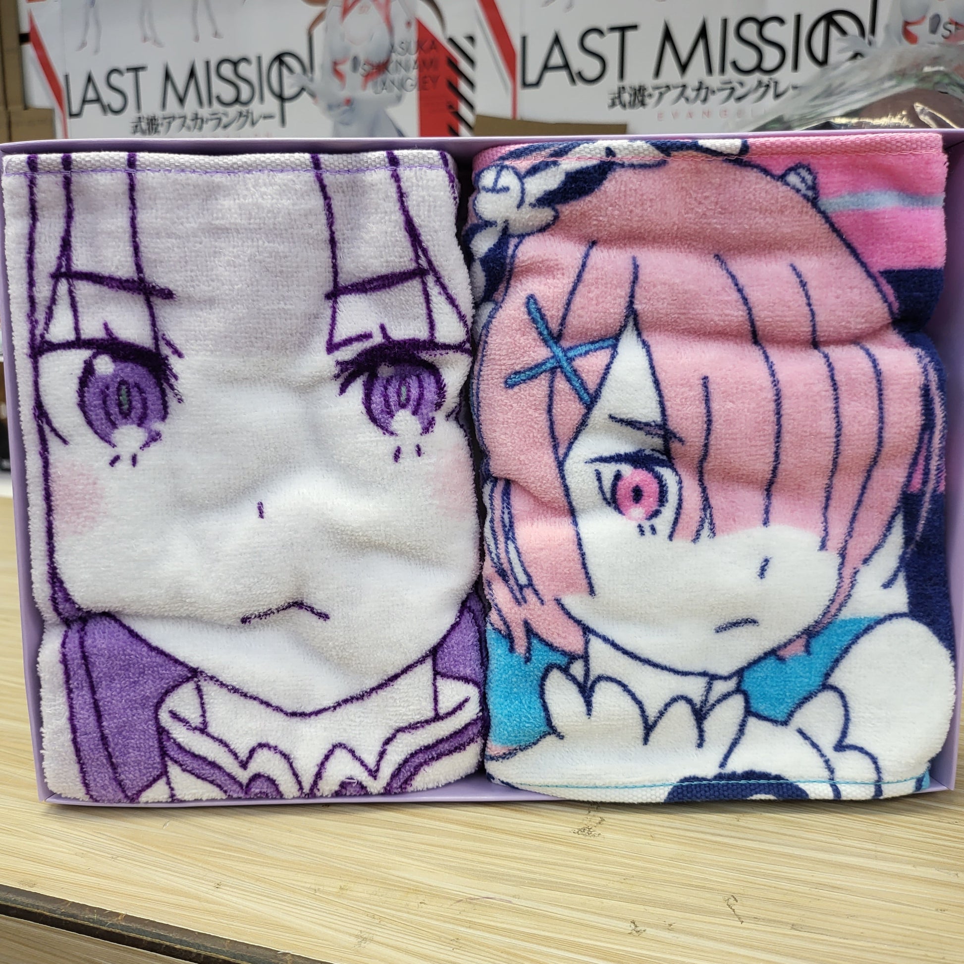 Re:Zero Emilia Rem and Ram Towel Set Vol. 2, 7.8" x 39.3" Super Anime Store