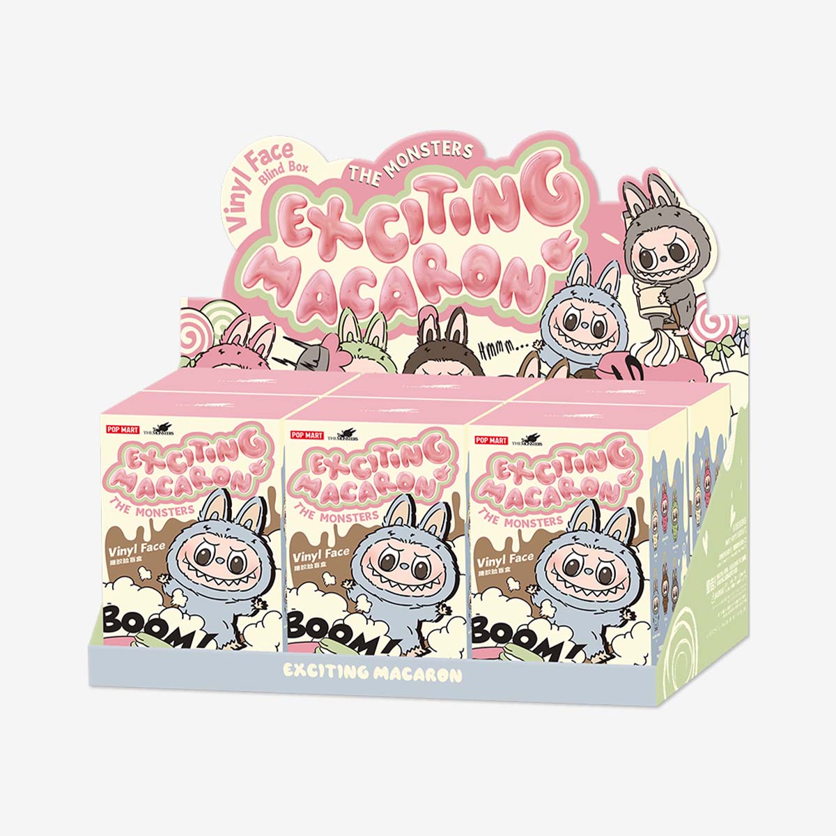 [IN STOCK] POPMART Exciting Macaron Vinyl Face Blind Box Labubu Sealed Case of 6 Sealed Blind Boxes Ralphie's Funhouse