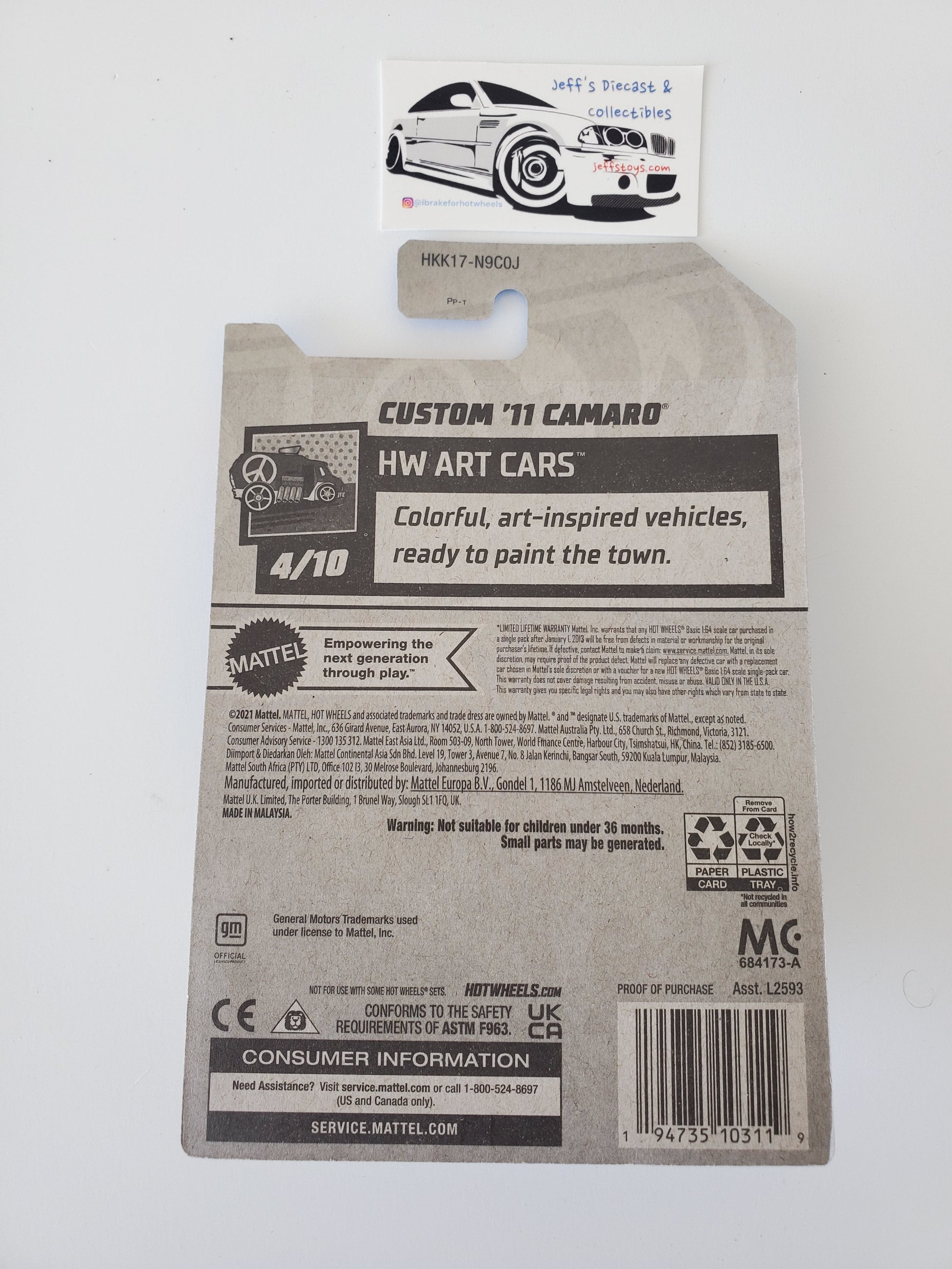 2023 Hot Wheels Custom '11 Camaro Jeff's Diecast & Collectibles