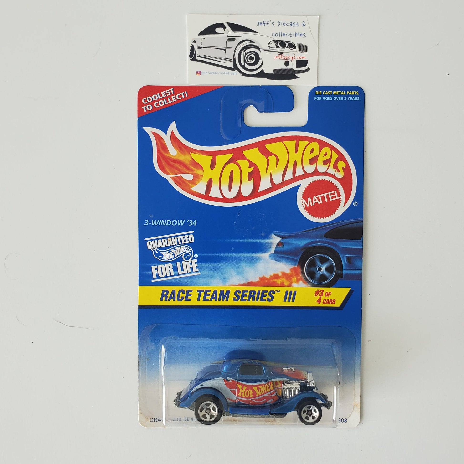 1996 Hot Wheels '34 Ford 3-Window #535 Race Team Series Jeff's Diecast & Collectibles