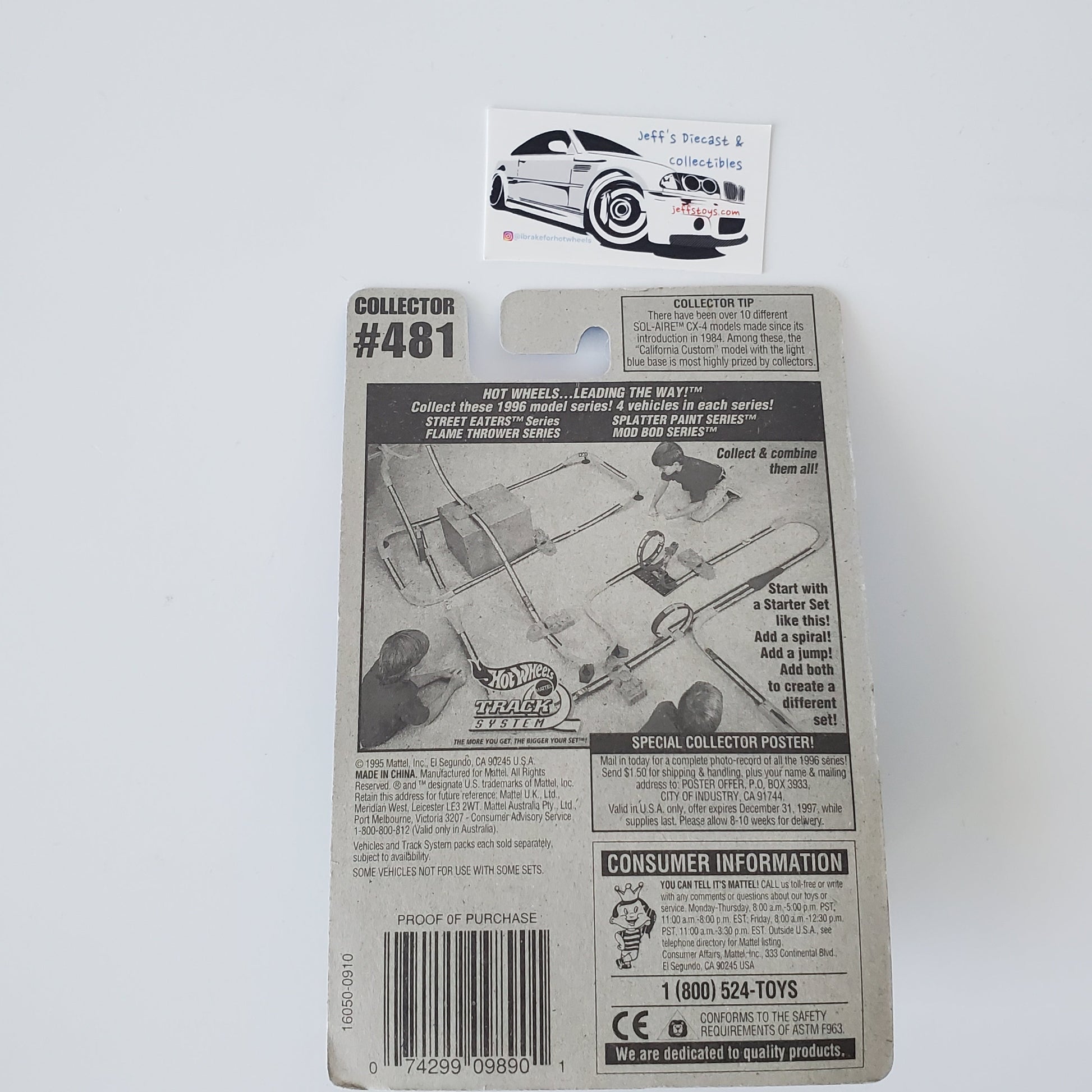 1995 Hot Wheels Tall Ryder #481 Jeff's Diecast & Collectibles