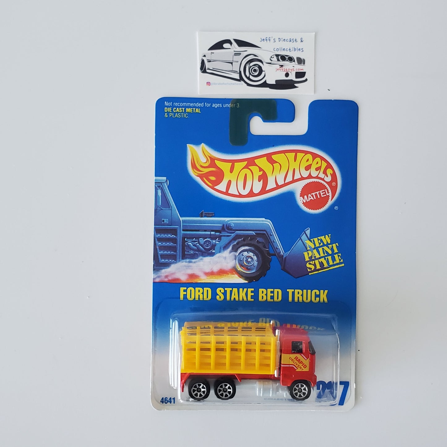 1991 Hot Wheels Ford Stake Bed Truck #237 - Gray Base Variation Jeff's Diecast & Collectibles