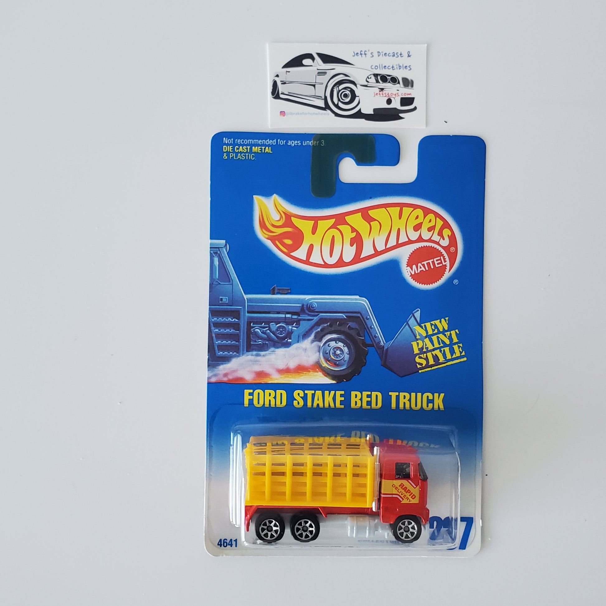 1991 Hot Wheels Ford Stake Bed Truck #237 - Gray Base Variation Jeff's Diecast & Collectibles