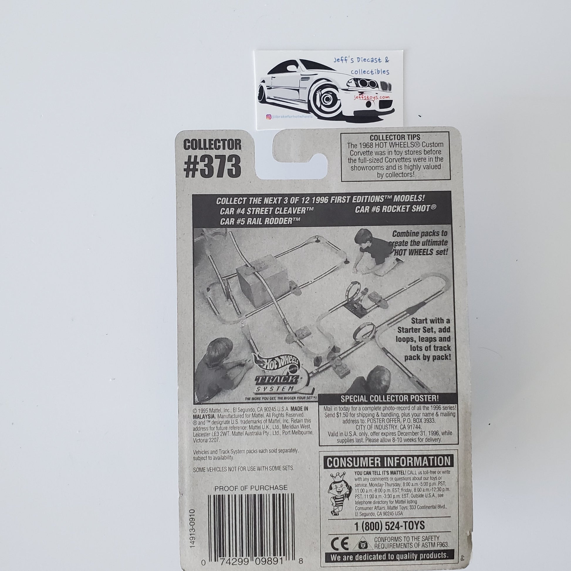 1996 Hot Wheels Street Cleaver #373 5 DOT Wheels Jeff's Diecast & Collectibles