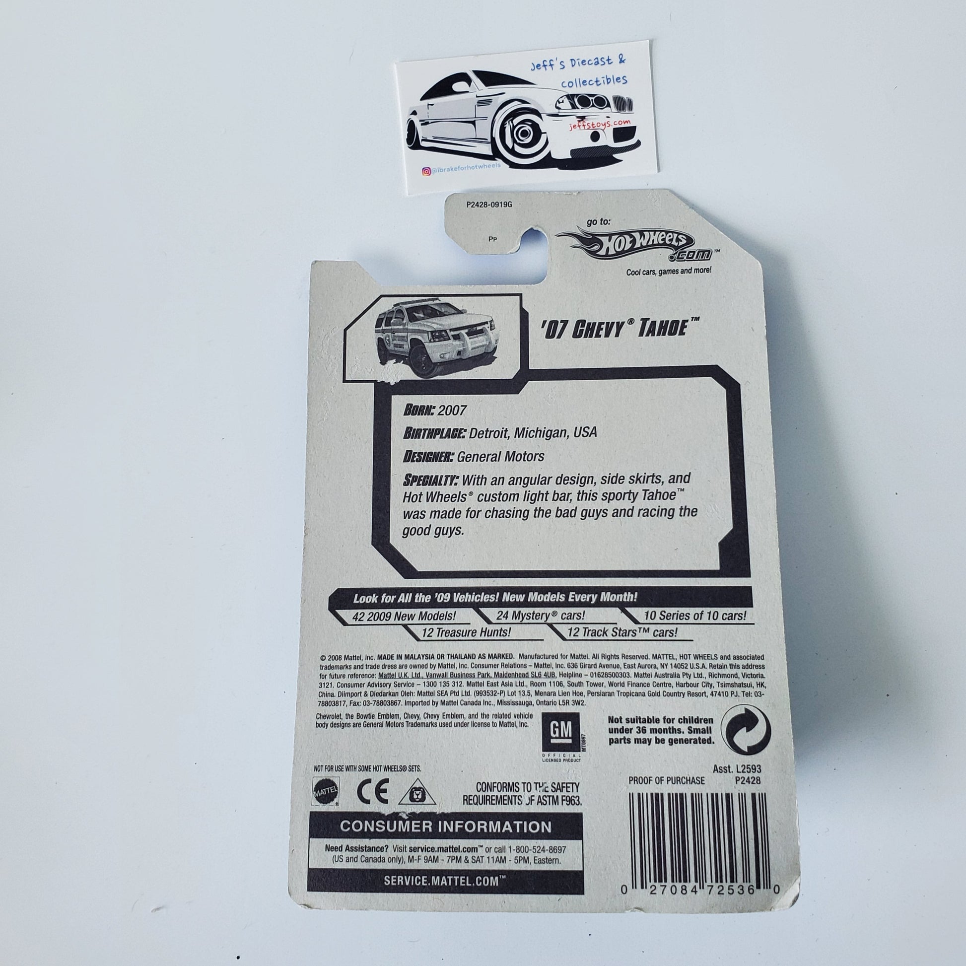 2009 Hot Wheels '07 Chevy Tahoe #108 Jeff's Diecast & Collectibles