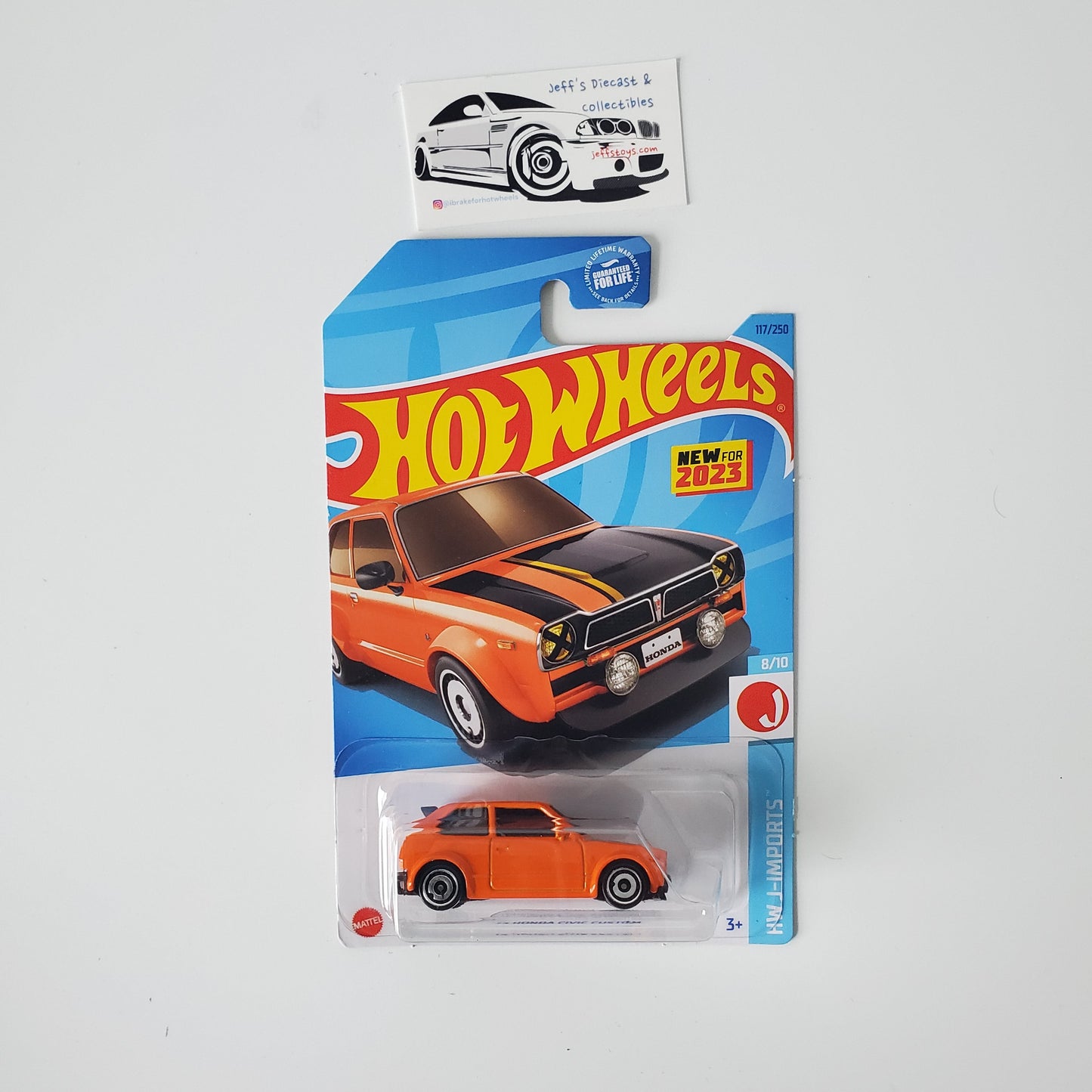 2023 Hot Wheels '73 Honda Civic Custom #117 Orange Jeff's Diecast & Collectibles