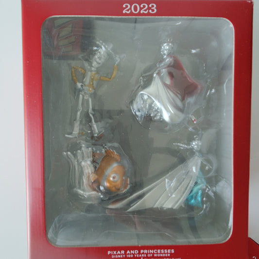 2023 Hallmark Disney Pixar and Princesses 100th Anniversary Christmas Ornament Set Jeff's Diecast & Collectibles