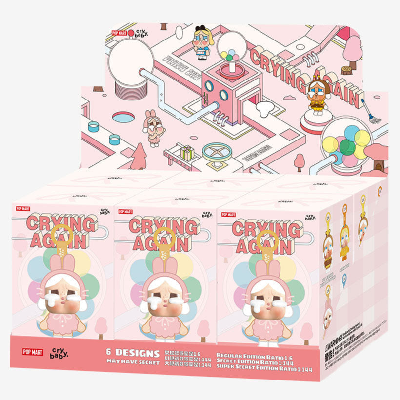 [IN STOCK] POPMART CRYBABY Crying Again Series - Vinyl Face Plush Blind Box Sealed Case of 6 Sealed Blind Boxes Ralphie's Funhouse