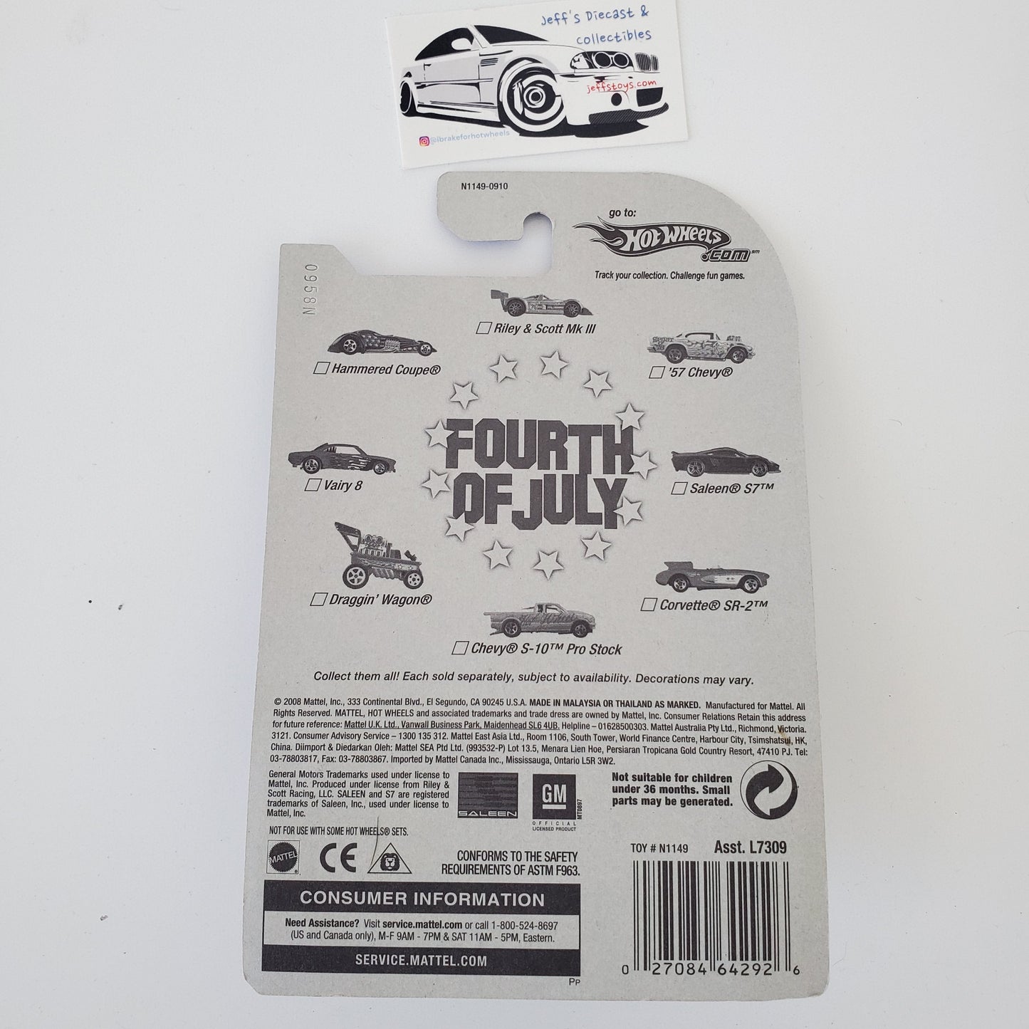 2008 Hot Wheels Saleen S7 Fourth of July Jeff's Diecast & Collectibles