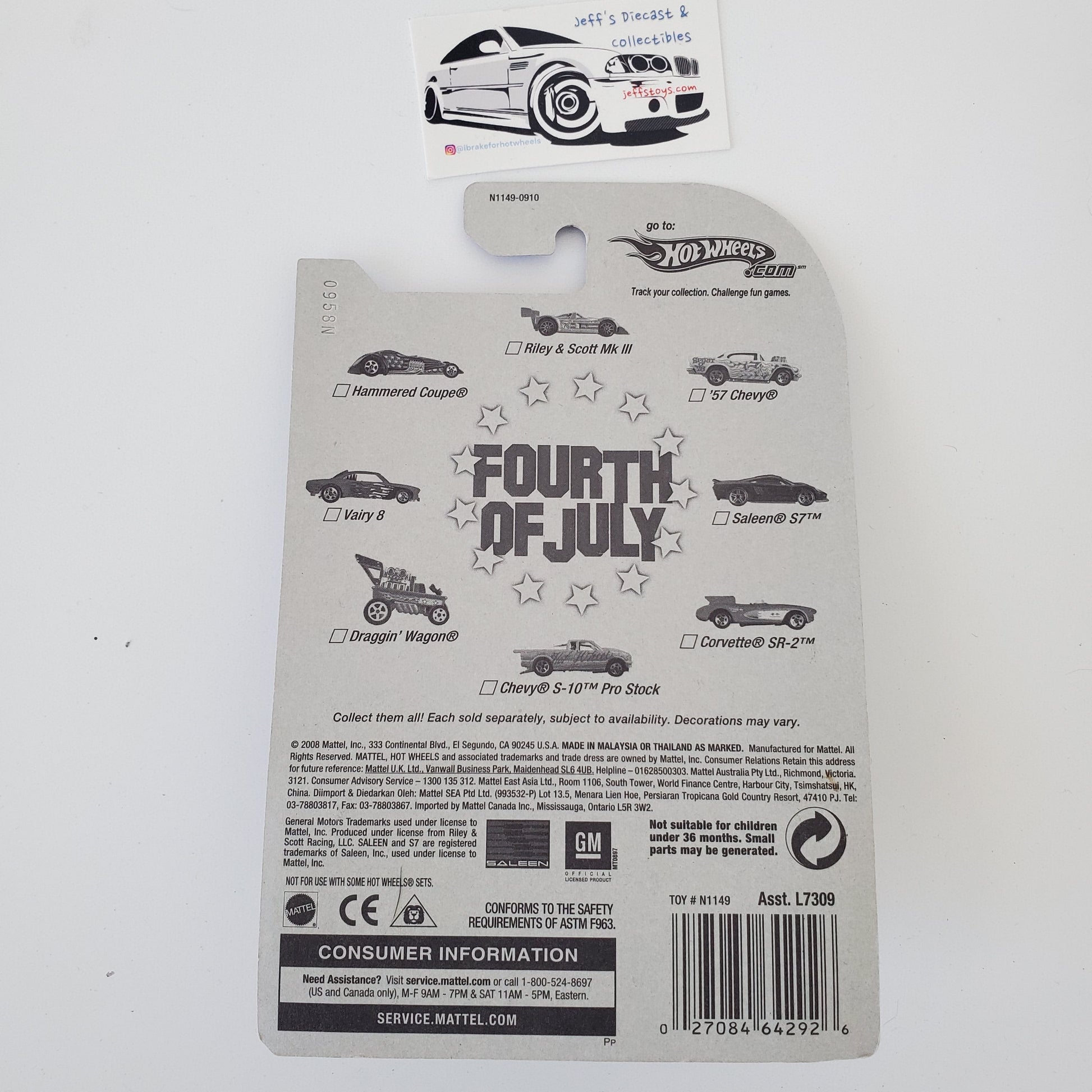 2008 Hot Wheels Saleen S7 Fourth of July Jeff's Diecast & Collectibles