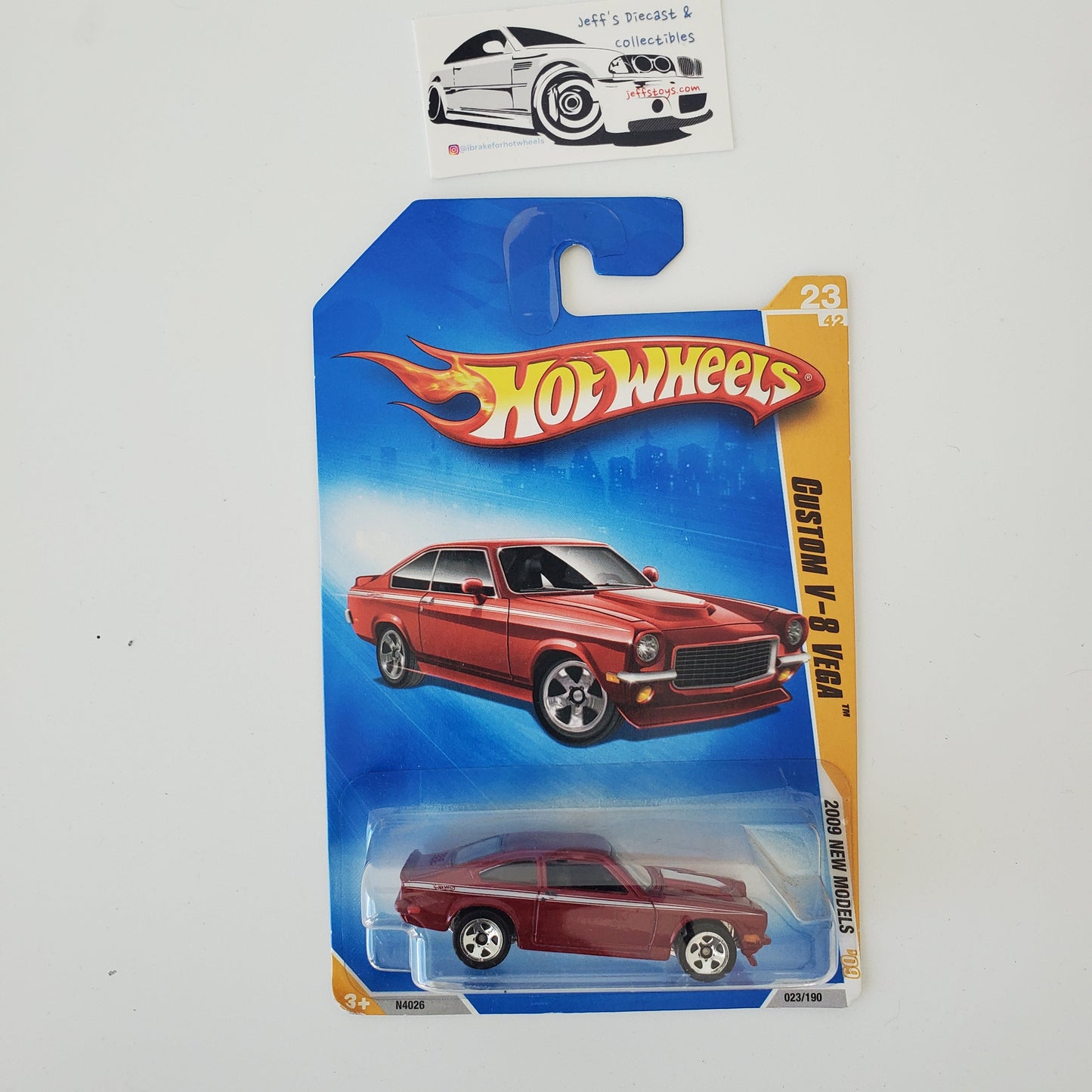 2009 Hot Wheels Custom V-8 Vega #23 Red Jeff's Diecast & Collectibles