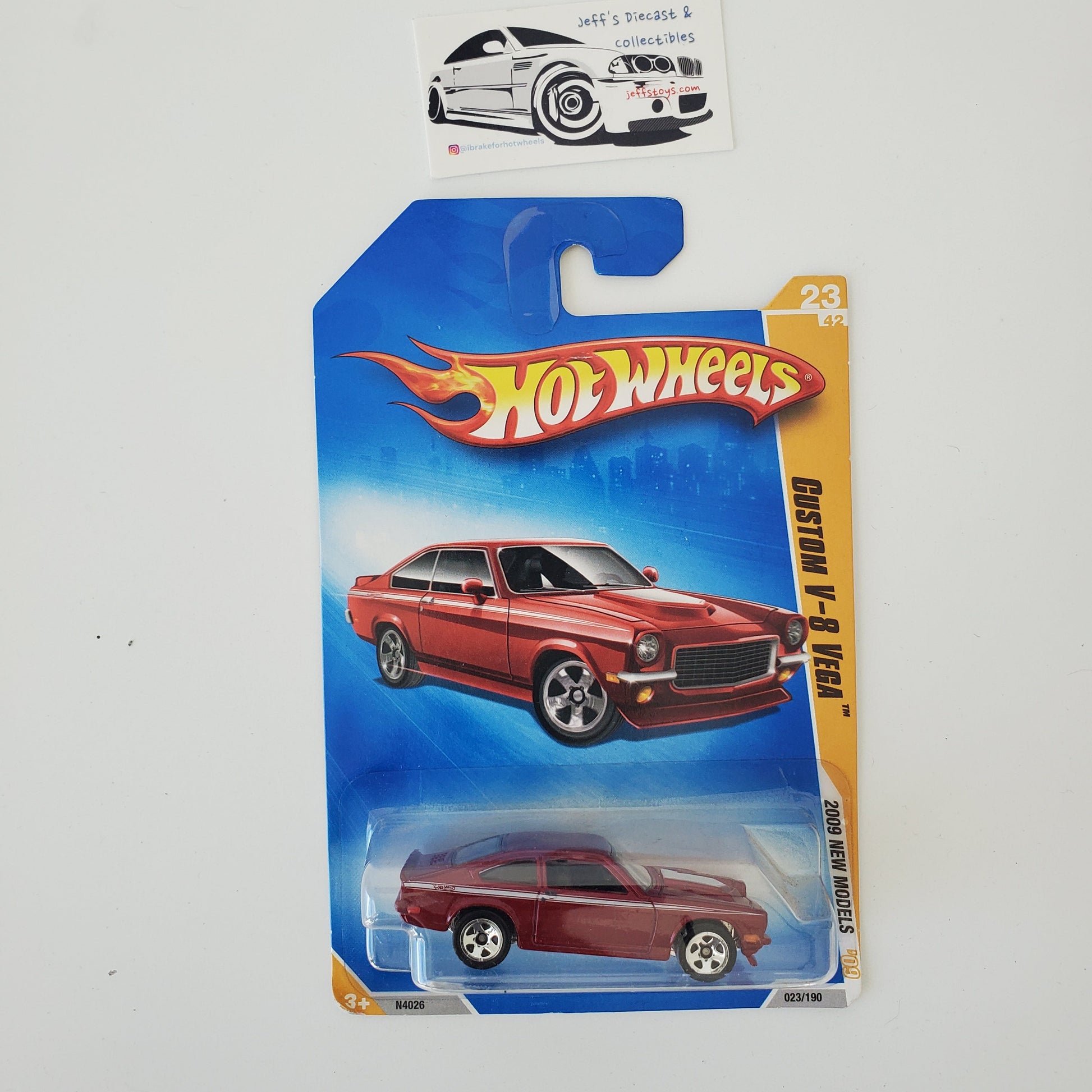 2009 Hot Wheels Custom V-8 Vega #23 Red Jeff's Diecast & Collectibles