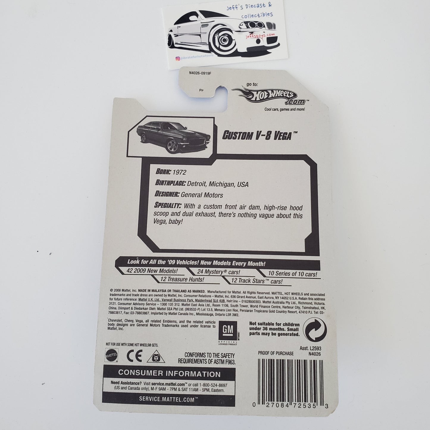 2009 Hot Wheels Custom V-8 Vega #23 Red Jeff's Diecast & Collectibles