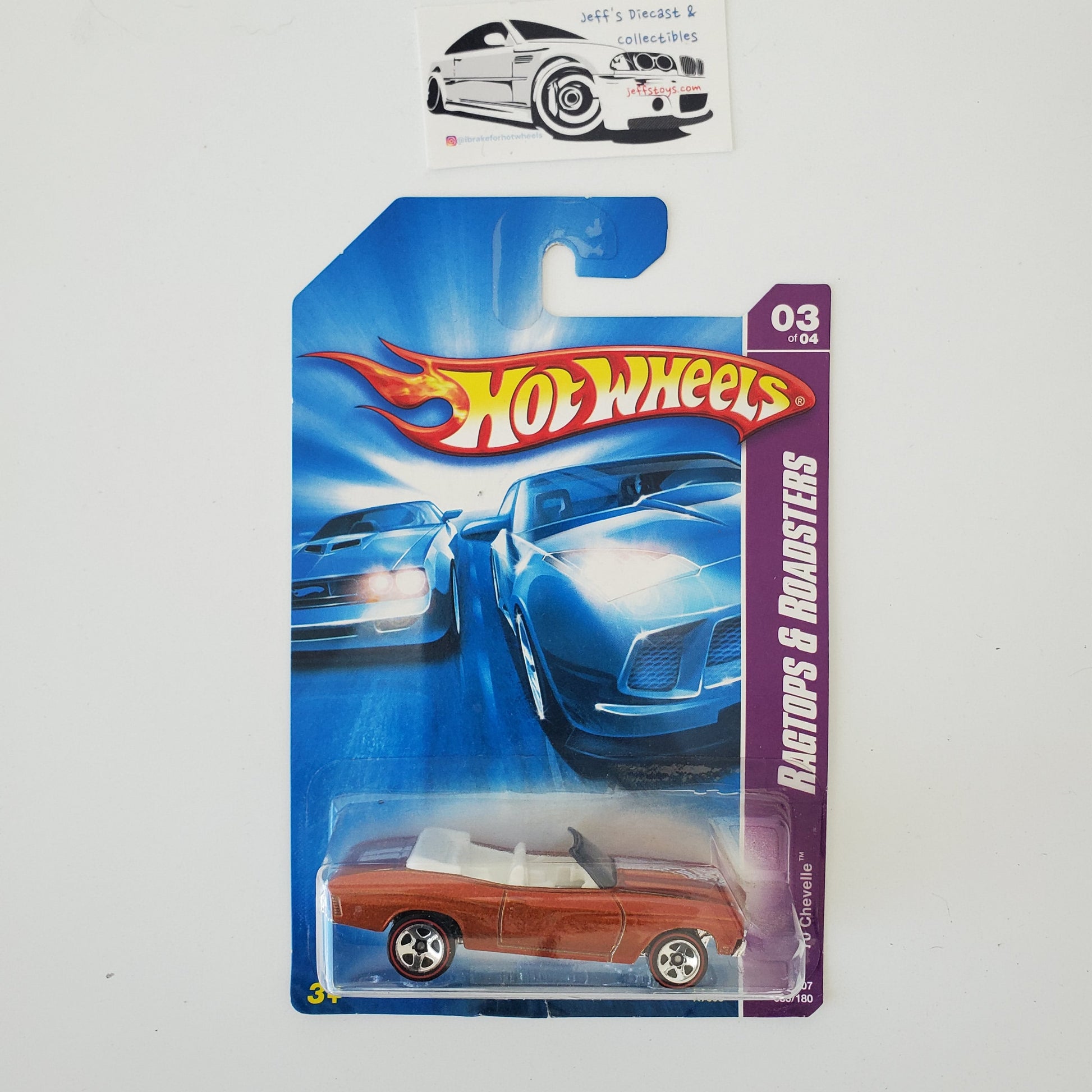 2007 Hot Wheels '70 Chevelle Orange Ragtop Redlines Jeff's Diecast & Collectibles