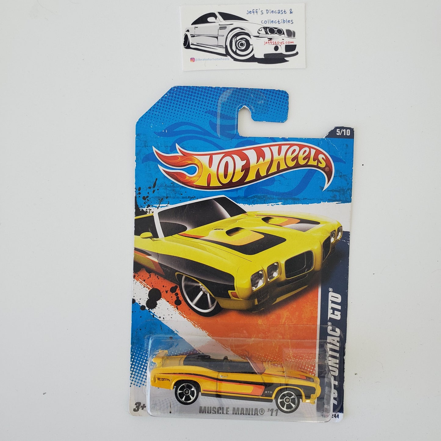 2011 Hot Wheels '70 Pontiac GTO #105 Jeff's Diecast & Collectibles