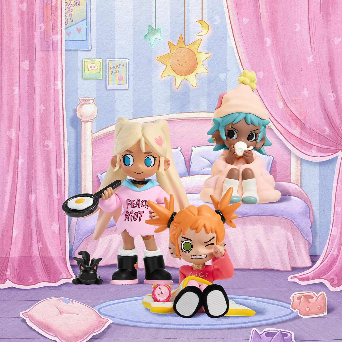 POP MART Lil Peach Riot Sleepover Series Blind Box Figure Super Anime Store