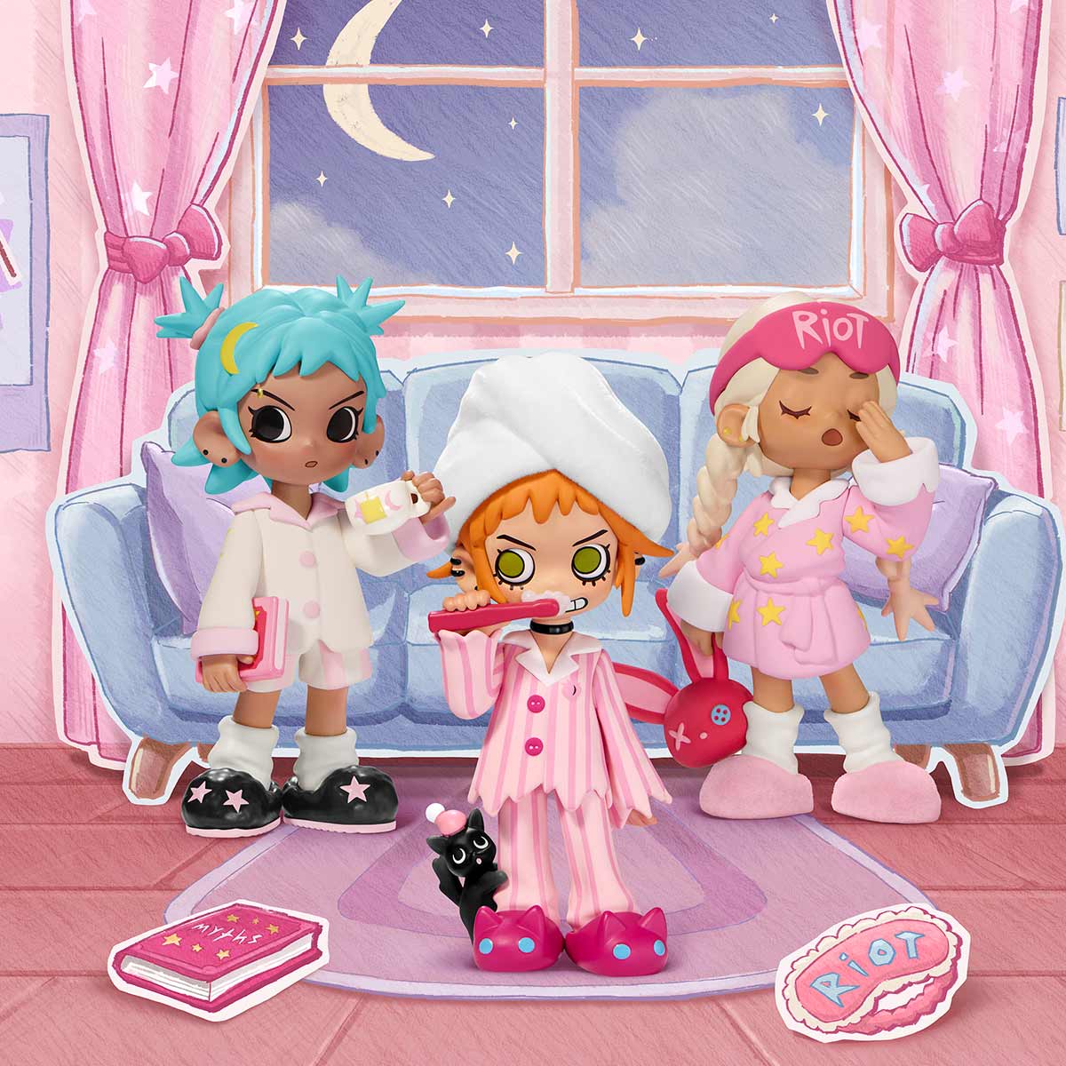 POP MART Lil Peach Riot Sleepover Series Blind Box Figure Super Anime Store