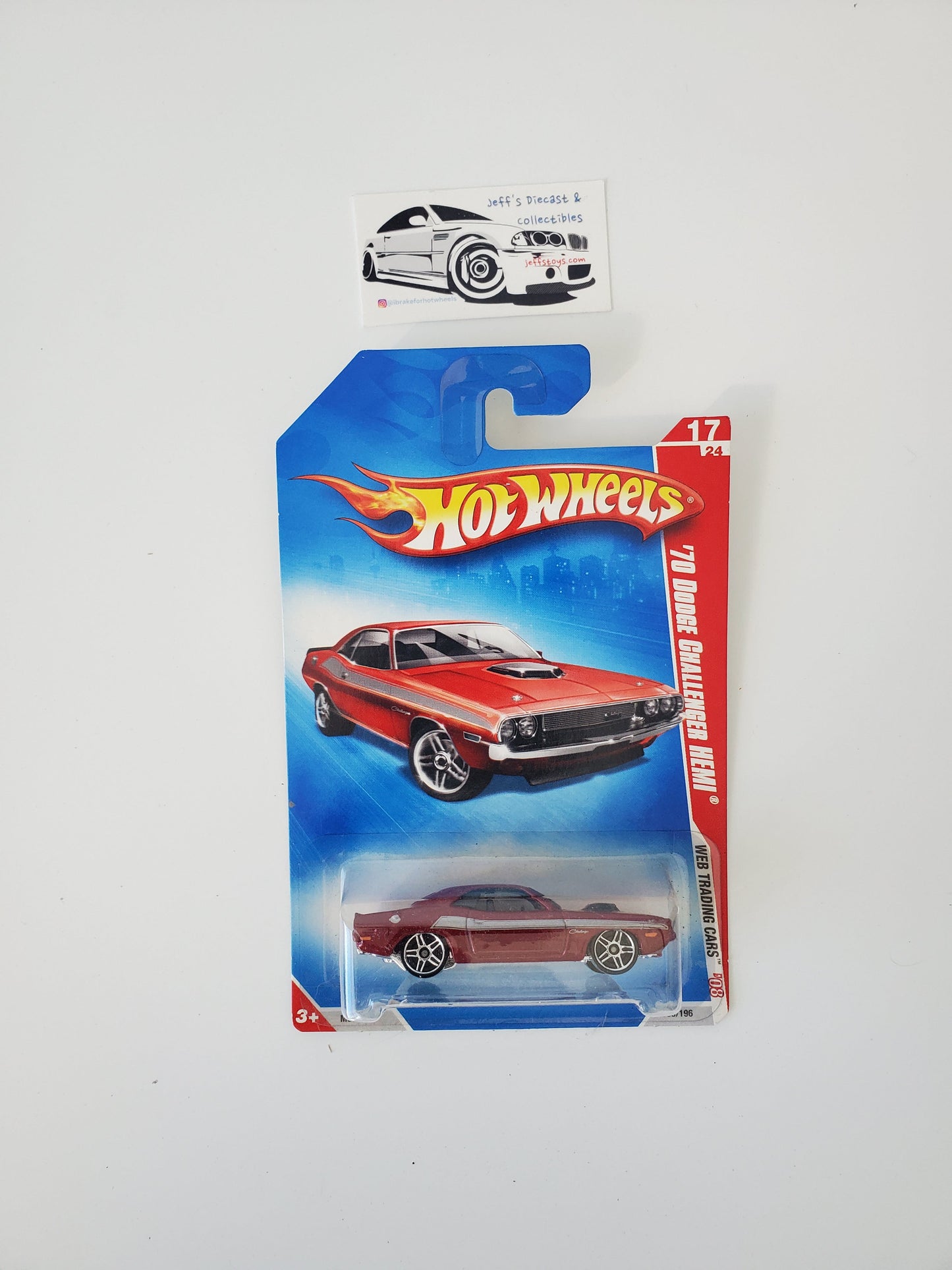 2008 Hot Wheels '70 Dodge Challenger Hemi #93 Red Jeff's Diecast & Collectibles