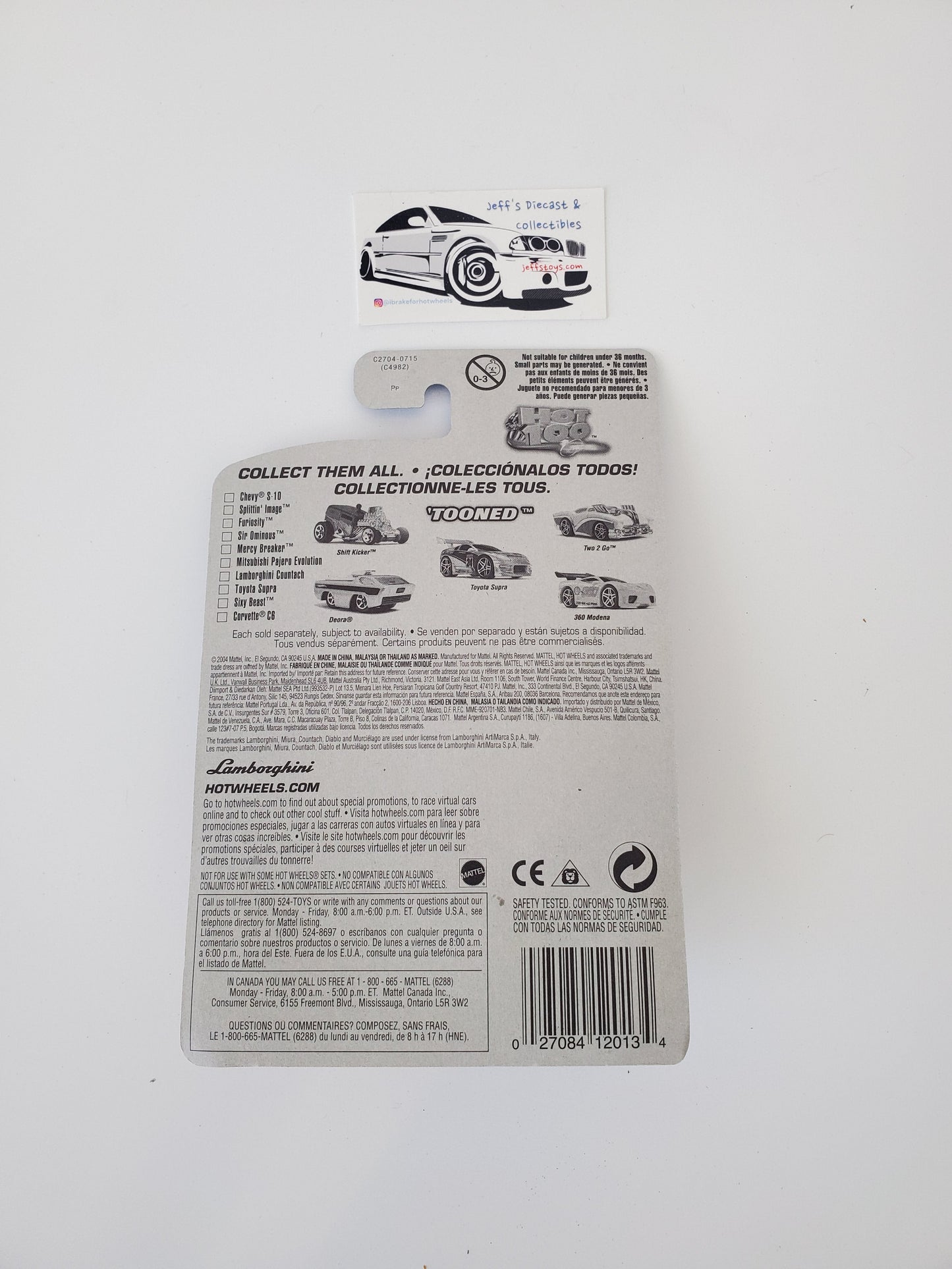 2004 Hot Wheels Tooned Lamborghini Countach #79 Jeff's Diecast & Collectibles