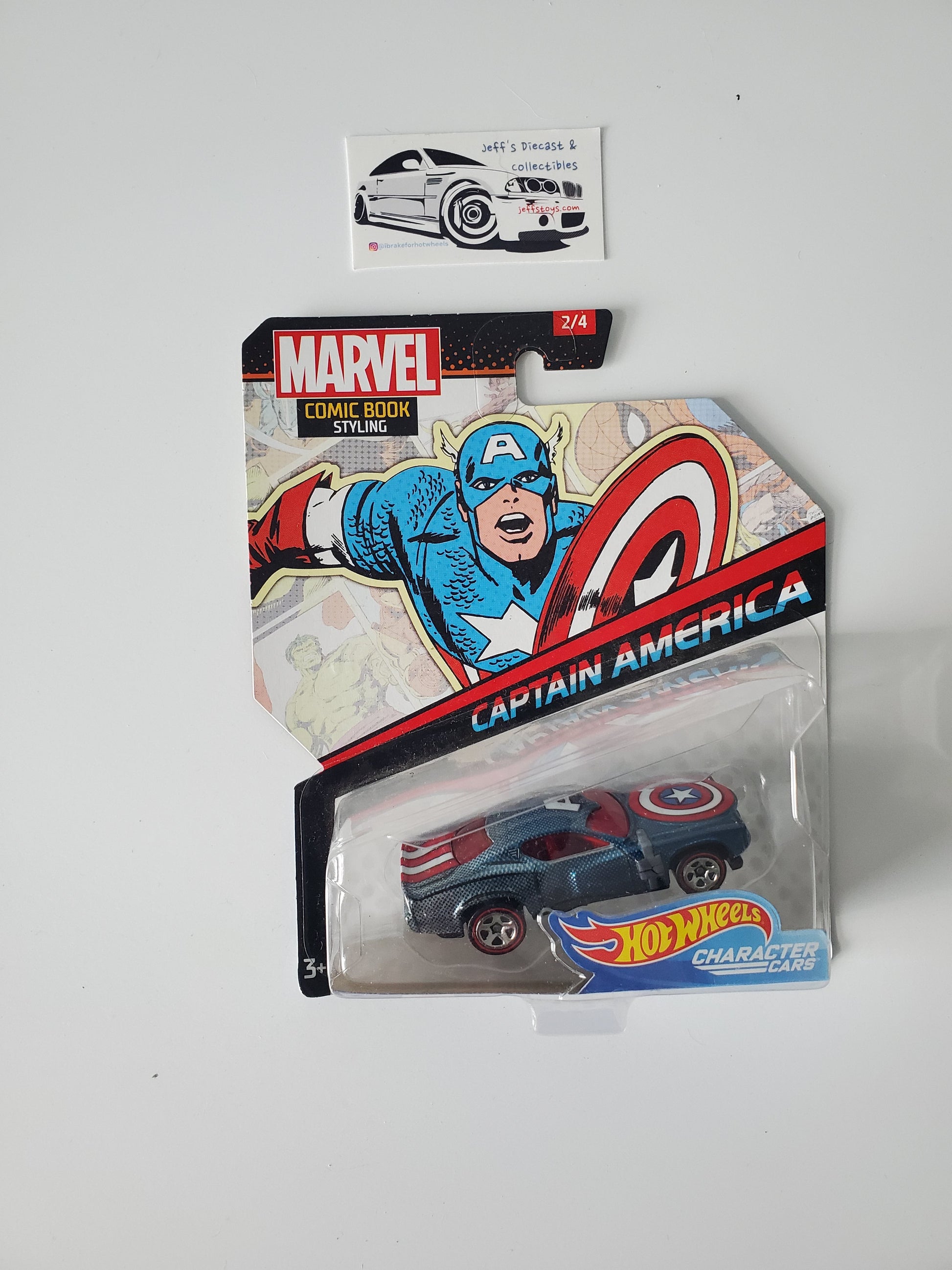 2017 Hot Wheels Character Cars Captain America Comic Book Styling Jeff's Diecast & Collectibles