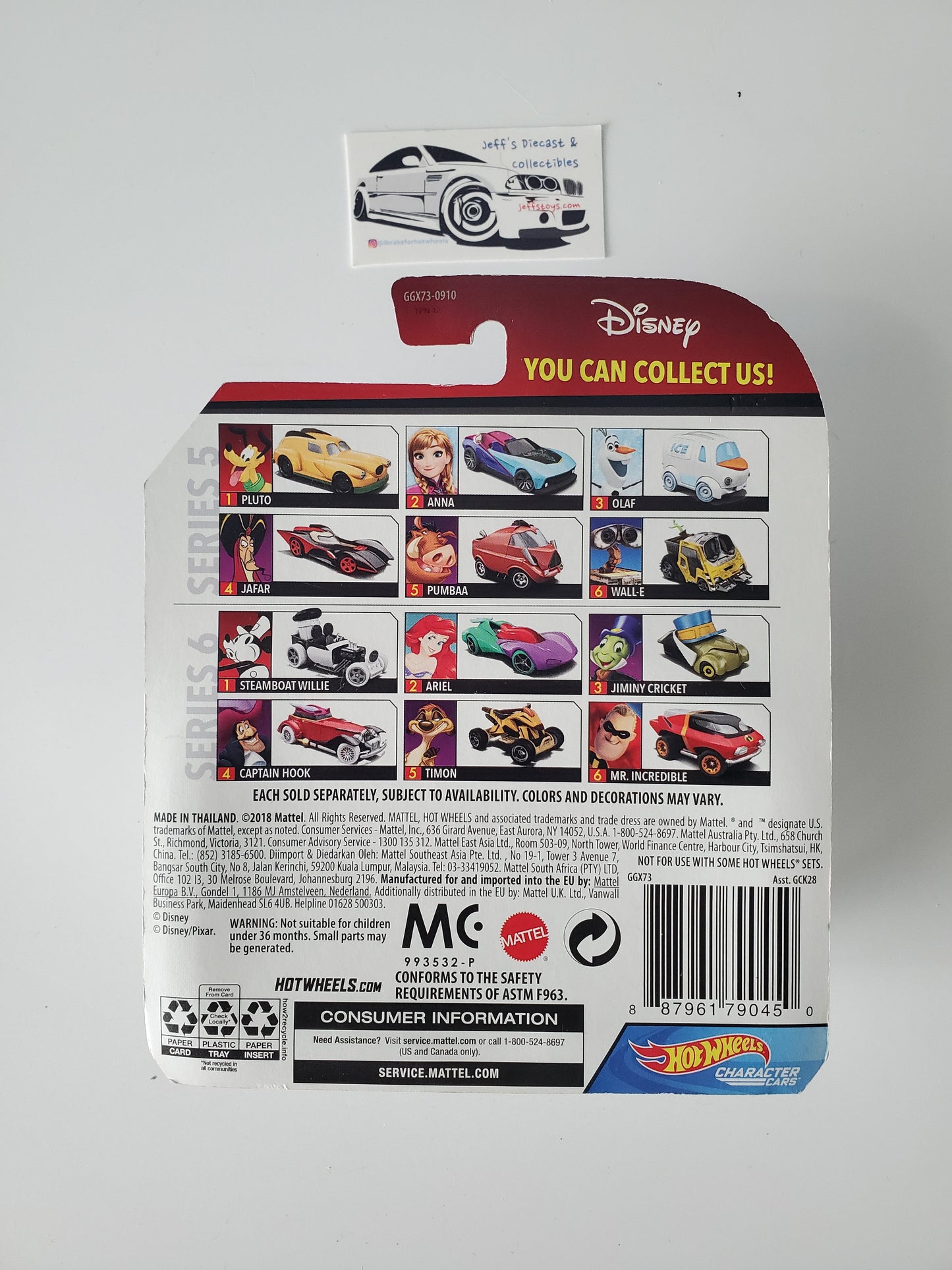 2018 Hot Wheels Character Cars Disney's The Lion King Timon Jeff's Diecast & Collectibles