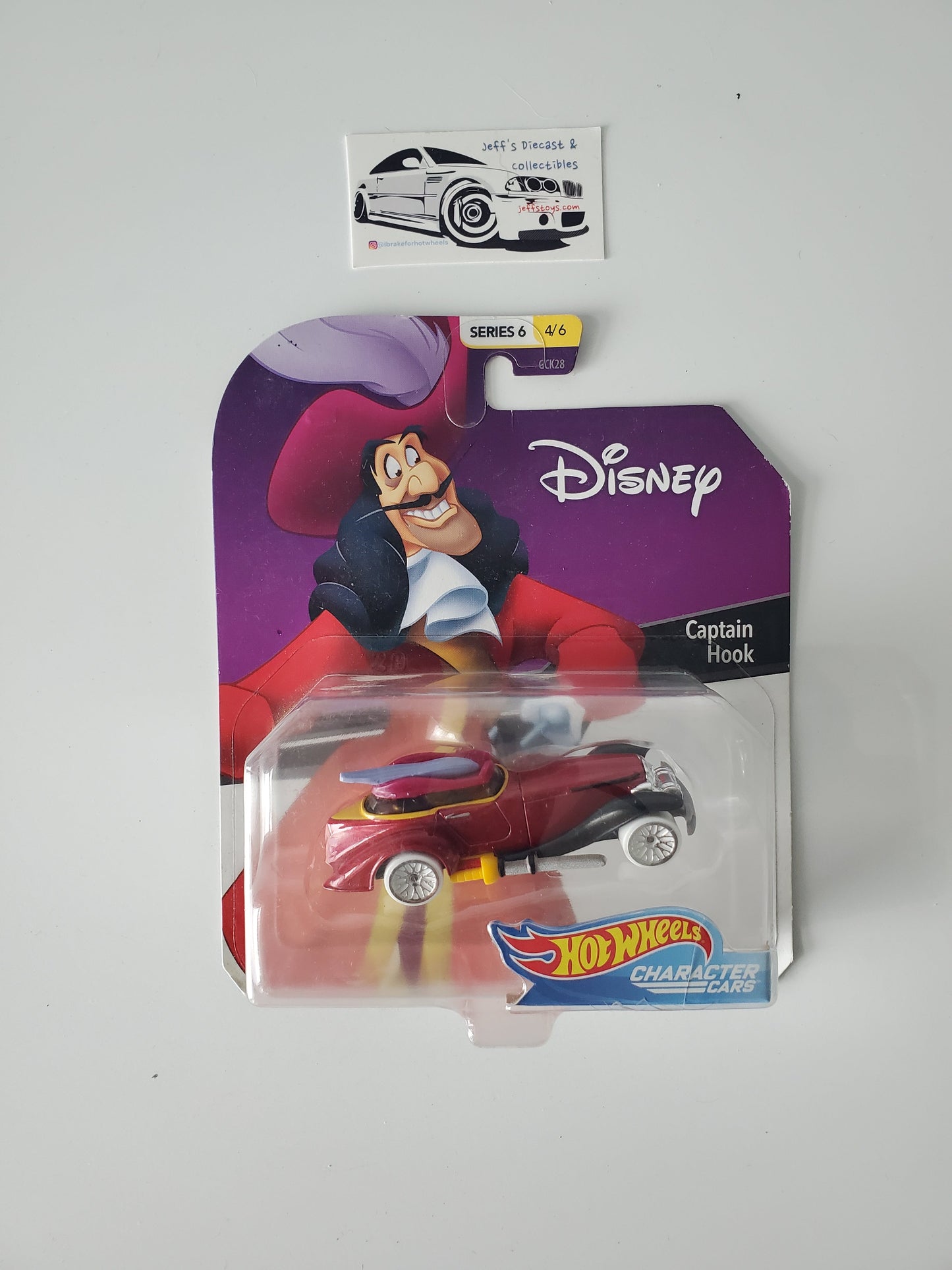 2018 Hot Wheels Character Cars Disney's Captain Hook Jeff's Diecast & Collectibles